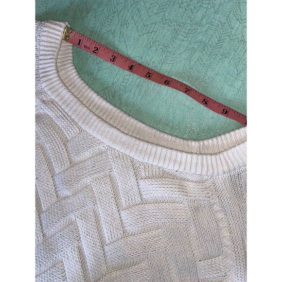 Sonoma Womens cream Lattice Knit Soft Long Sleeve Warm Winter Sweater XL - Picture 8 of 12